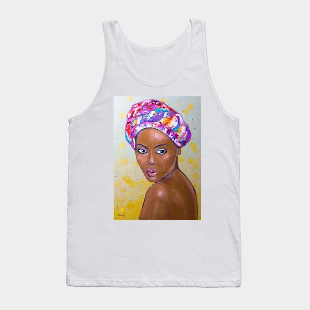 Beautiful girl in an ethnic headdress Tank Top by NataliaShchip